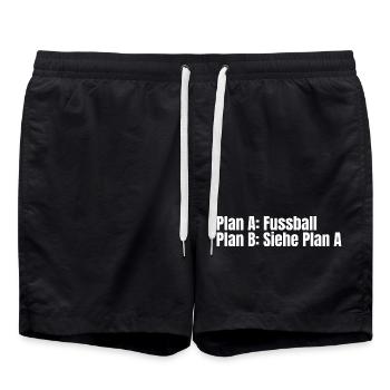 Plan A Football – Plan B - Swim Trunks - black - Front - AI Model Male 185 light (185cm)