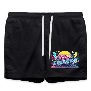 Neon Generation Retro-Vibe - Badeshorts - Schwarz - Vorne - AI Model Male 185 light (185cm)