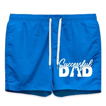 Successful Dad Silhouette Bold Typography Art - Swim Trunks - cobalt blue - Front