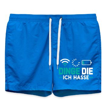 Nerd Computer THINGS I HATE FUNNY - Swim Trunks - cobalt blue - Front