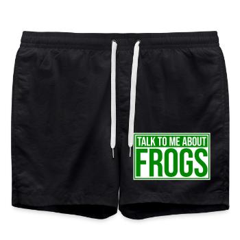 Talk To Me About Frogs Funny Frog Lover - Swim Trunks - black - Front - AI Model Male 185 light (185cm)