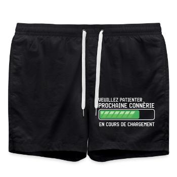Father's Day Gift Man Humor Dad Anniversai - Swim Trunks - black - Front - AI Model Male 185 light (185cm)