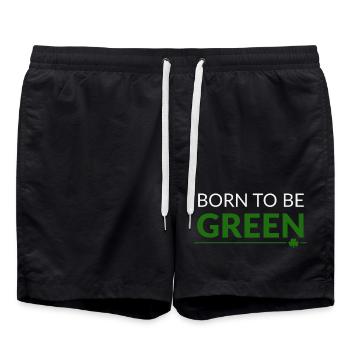 Born to Be Green Shamrock - Swim Trunks - black - Front - AI Model Male 185 light (185cm)