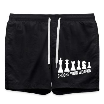 Stratégie du cadeau d’échecs : choisissez votre arme - Short de bain - noir - Devant - AI Model Male 185 light (185cm)