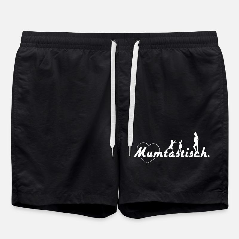 Mum-tastic - Saying White - Swim Trunks - black