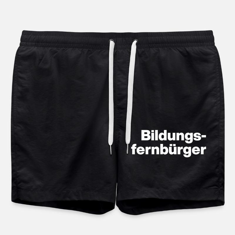 BILDUNGSFERNBÜRGER. DUMME MENSCHEN, SARKASMUS - Badeshorts - Schwarz