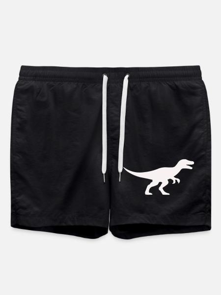 Raptor T Rex Silhouette - Swim Trunks - black