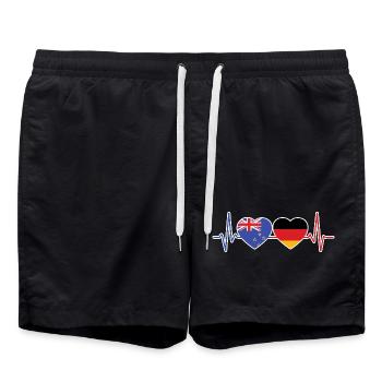 Neuseeland, Deutschland, Neuseeländerdeutsch - Badeshorts - Schwarz - Vorne - AI Model Male 185 light (185cm)