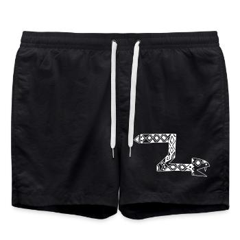 Serpent totem blanc - Short de bain - noir - Devant - AI Model Male 185 light (185cm)