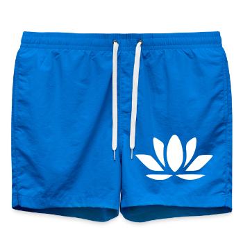 Lotus Flower Lotus Flower White Flower Blossom White Flower White - Swim Trunks - cobalt blue - Front