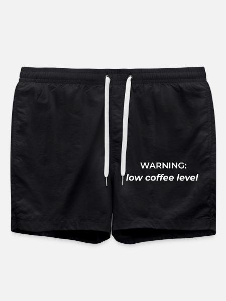 Warning: low coffee level - Swim Trunks - black