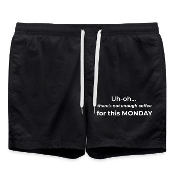 Oh-oh... es gibt nicht genug Kaffee für diesen Montag - Badeshorts - Schwarz - Vorne - AI Model Male 185 light (185cm)
