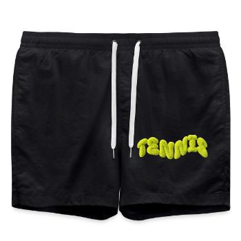 Fluffy Tennis Lustiges Tennis Fun Shirt - Badeshorts - Schwarz - Vorne - AI Model Male 185 light (185cm)