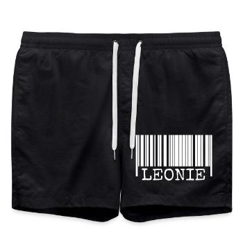 Leonie en tant que code-barres - Short de bain - noir - Devant - AI Model Male 185 light (185cm)