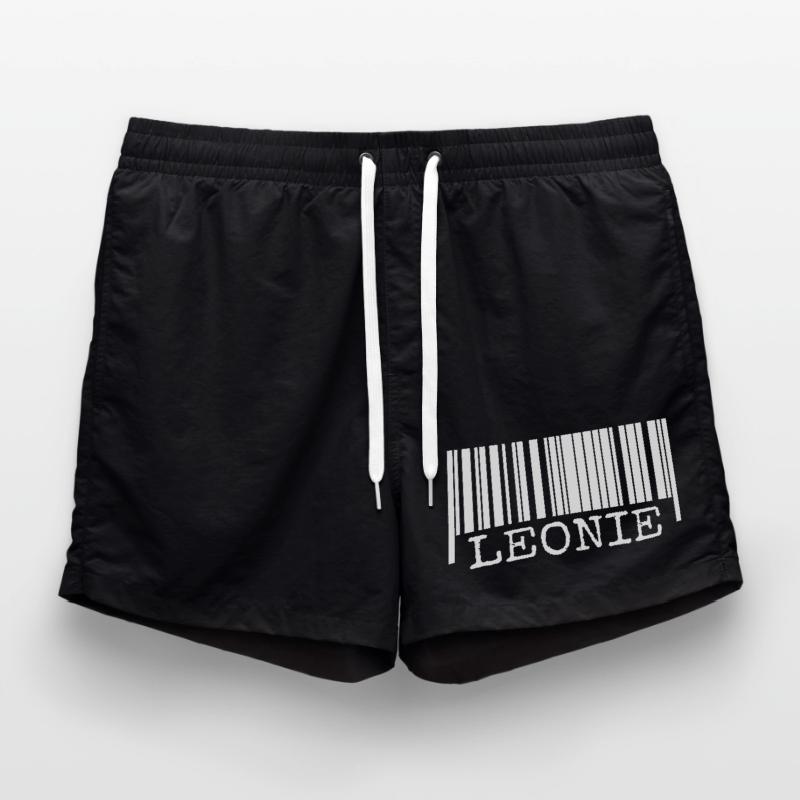Leonie as a barcode Swim Trunks