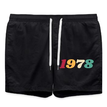 1978 Gift 1978 Birthday 1978 Retro 1978 - Swim Trunks - black - Front - AI Model Male 185 light (185cm)