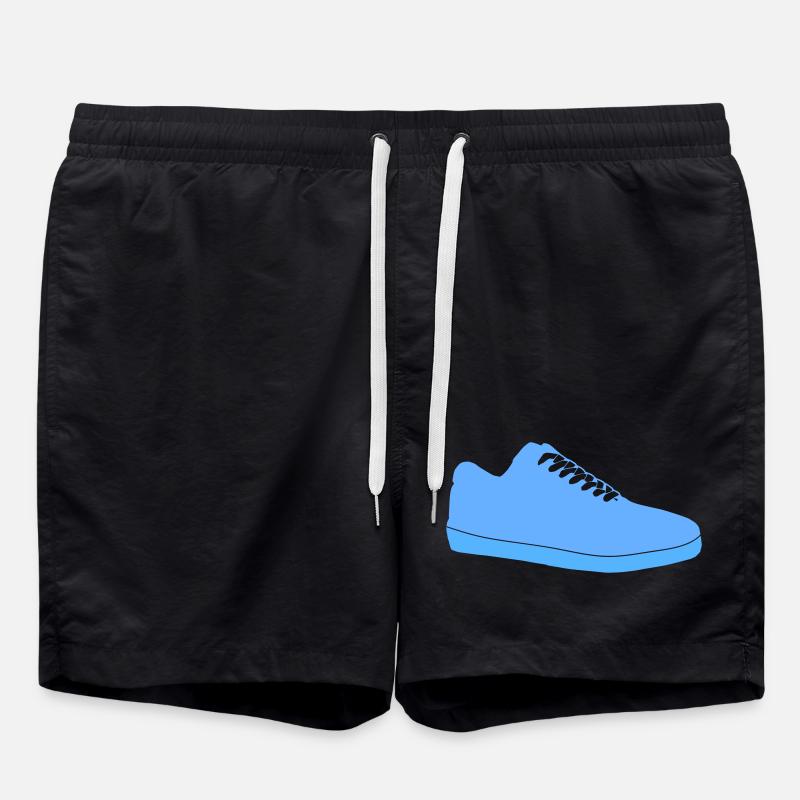 Silhouette de baskets bleues - Short de bain - noir