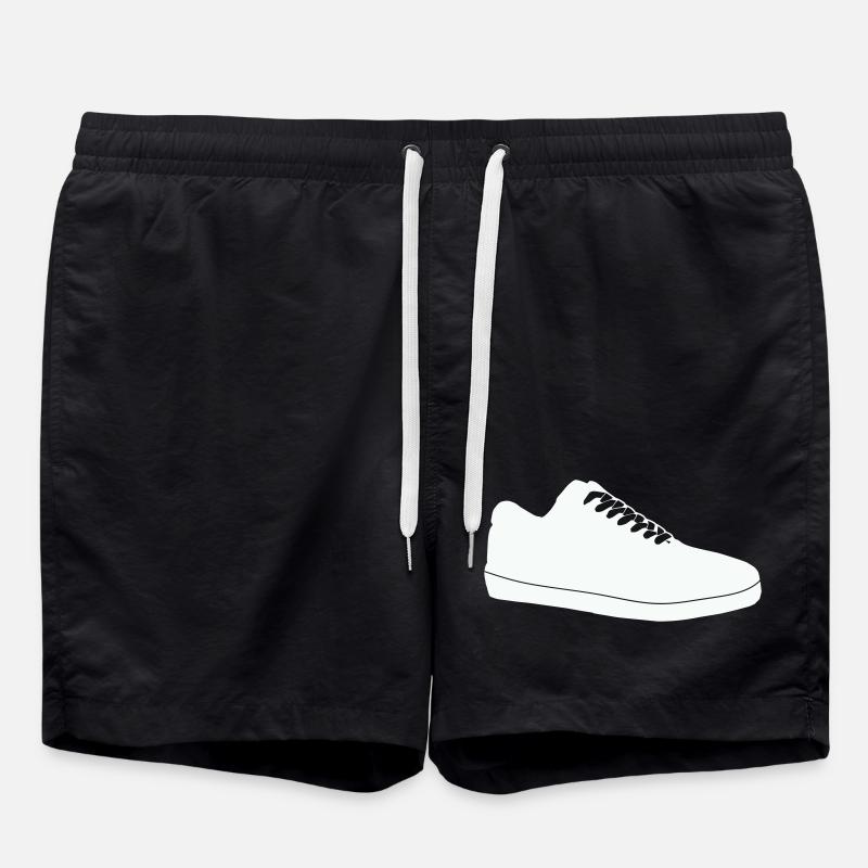 Shoe Silhouette Line Art - Swim Trunks - black