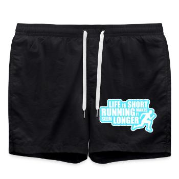 Life Is Short Running Makes It Seem Longer Funny - Swim Trunks - black - Front - AI Model Male 185 light (185cm)