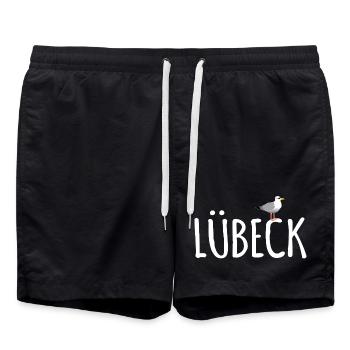 Mouette de Lübeck - Short de bain - noir - Devant - AI Model Male 185 light (185cm)