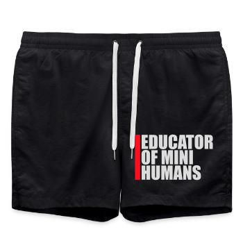 Educator Of Little Humans Teacher Funny Kids - Swim Trunks - black - Front - AI Model Male 185 light (185cm)