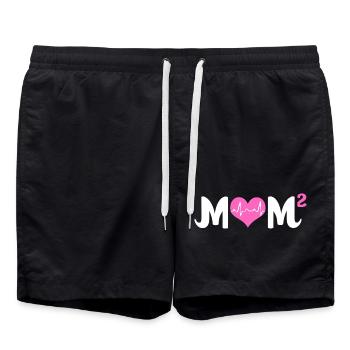 Zwillinge Mama Zwilling Mutter Geschenk - Badeshorts - Schwarz - Vorne - AI Model Male 185 light (185cm)