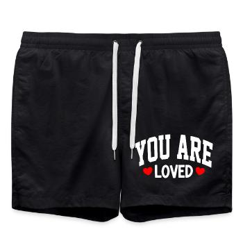 Typographie de votre cœur aimé - Short de bain - noir - Devant - AI Model Male 185 light (185cm)
