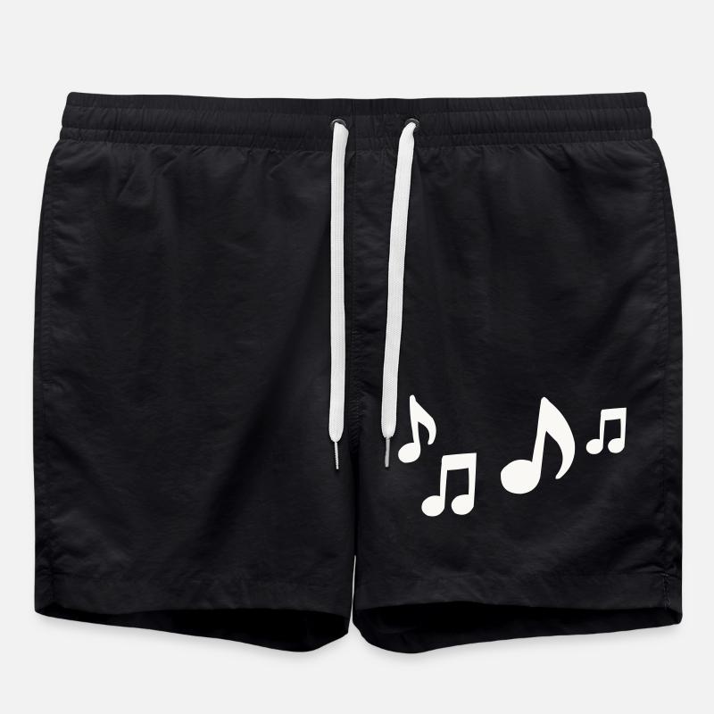 Flow of notes silhouette - Swim Trunks - black