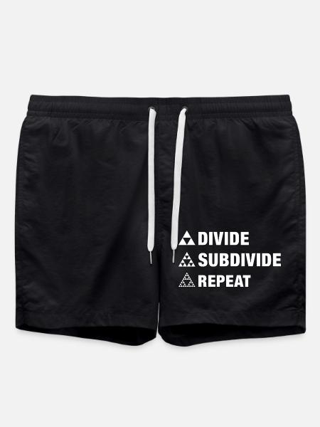 triangle fractal geometry divide subdivide repeat - Swim Trunks - black