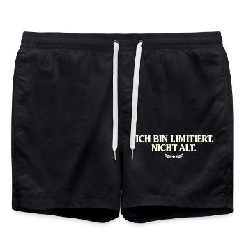 I'm limited, not old - Swim Trunks - black - Front - AI Model Male 185 light (185cm)