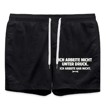 I don't work at all saying - Swim Trunks - black - Front - AI Model Male 185 light (185cm)