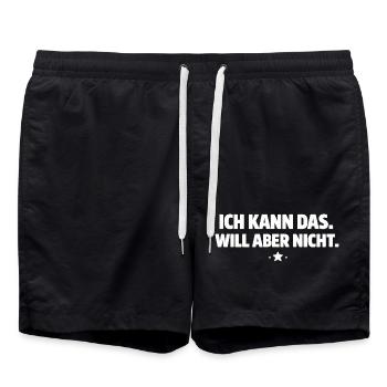 I can do it, but I don't want to - Swim Trunks - black - Front - AI Model Male 185 light (185cm)