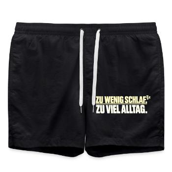 Trop peu de sommeil Trop de vie quotidienne - Short de bain - noir - Devant - AI Model Male 185 light (185cm)