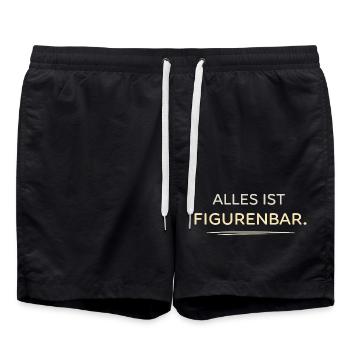 Everything Is Figurine Bar Typoart - Swim Trunks - black - Front - AI Model Male 185 light (185cm)