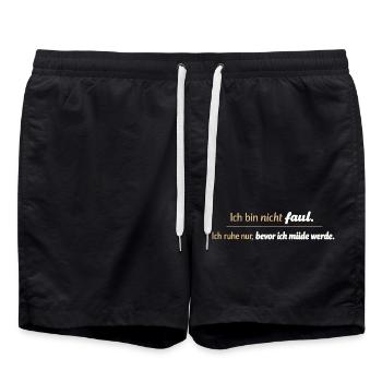 Je ne suis pas paresseux. Repose-toi de la fatigue. - Short de bain - noir - Devant - AI Model Male 185 light (185cm)