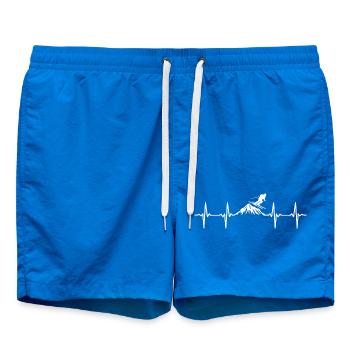 Skiing Heartbeat Skiers Ski Ski Holidays - Swim Trunks - cobalt blue - Front
