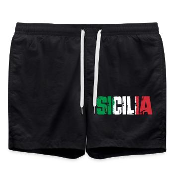 Sicilia Italy Island of Sicily - Swim Trunks - black - Front - AI Model Male 185 light (185cm)