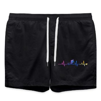 Heartbeat Cyclist Gradient - Swim Trunks - black - Front - AI Model Male 185 light (185cm)