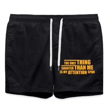 La seule chose plus petite que moi, c’est mon attention - Short de bain - noir - Devant - AI Model Male 185 light (185cm)
