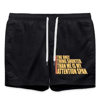 La seule chose plus petite que moi, c’est mon attention - Short de bain - noir - Devant - AI Model Male 185 light (185cm)