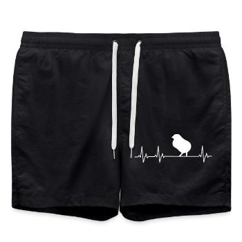 Fans de poulets - - Coq - Poussins - Short de bain - noir - Devant - AI Model Male 185 light (185cm)