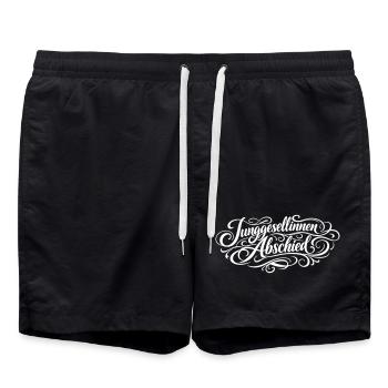 Junggesellinnenabschied Bachelorette Party - Badeshorts - Schwarz - Vorne - AI Model Male 185 light (185cm)