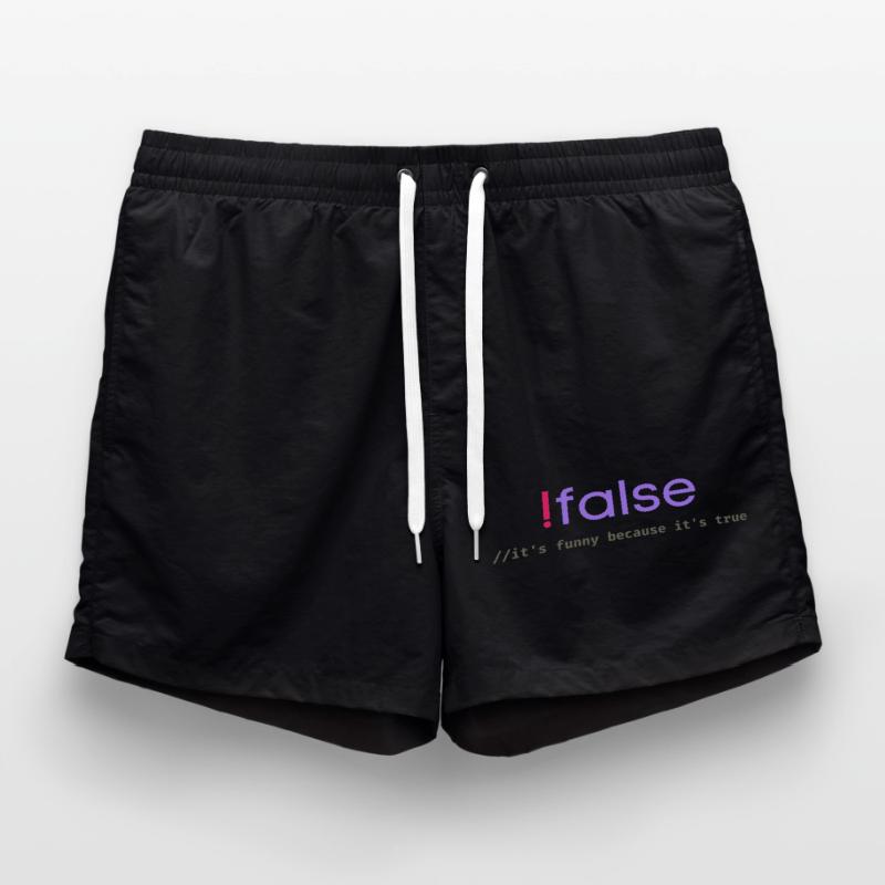 Ifalse Funny Coder Programmierungswortspiel Badeshorts