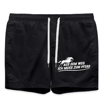 Out of the way, I have to go to the horse - Swim Trunks - black - Front - AI Model Male 185 light (185cm)