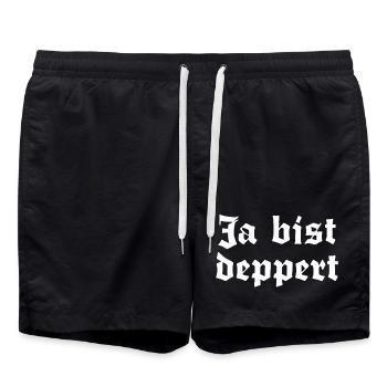 Ja bist deppert - Badeshorts - Schwarz - Vorne - AI Model Male 185 light (185cm)