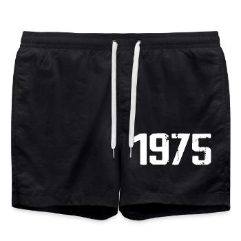 1975 - Awesome since 1975 - Swim Trunks - black - Front - AI Model Male 185 light (185cm)