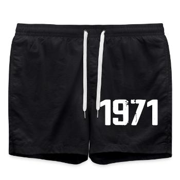 1971 - Awesome since 1971 - Swim Trunks - black - Front - AI Model Male 185 light (185cm)