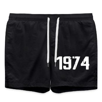 1974 - Awesome since 1974 - Swim Trunks - black - Front - AI Model Male 185 light (185cm)