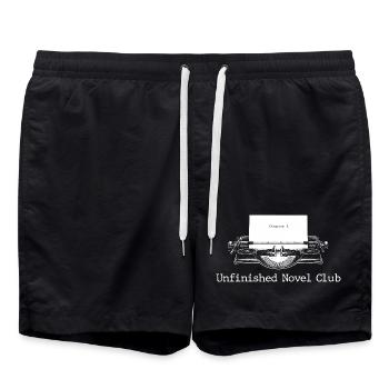 Esthétique d’écrivain lecteur roman inachevé - Short de bain - noir - Devant - AI Model Male 185 light (185cm)