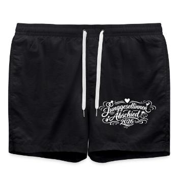 Junggesellinnenabschied 2026 Jga - Badeshorts - Schwarz - Vorne - AI Model Male 185 light (185cm)